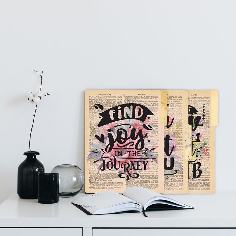 PARTH IMPEX 12 Pack Decorative File Folders, 1/3 Cut Tab with Assorted Positions, Letter Size Paper Holders (9.37” x 11.75”) Matte Finish Laminated for Office School Work - Motivational Quotes Design - Image 5